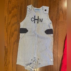 CWH monogram seersucker shortfalls 6-12 month by RuggedButts